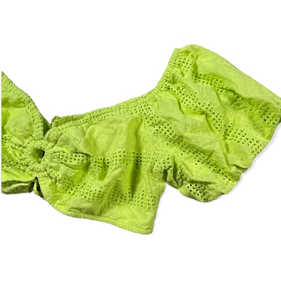 Wild Fable size Xl lime green Puff Short Sleeve Sweetheart Neck Tiny Top NWT - Picture 6 of 12